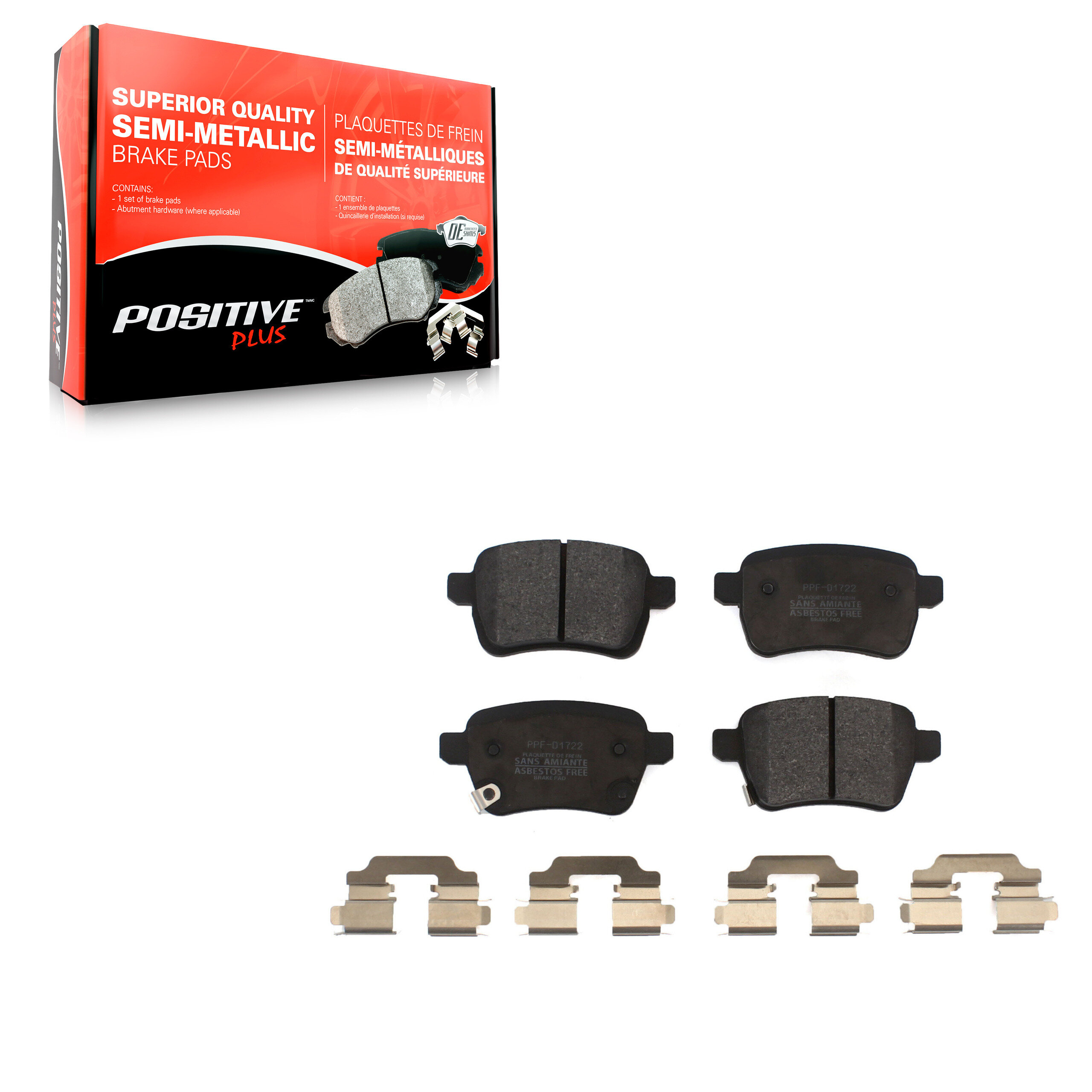 Positive Plus - PPF-D1722 - Rear Disc Brake Pad