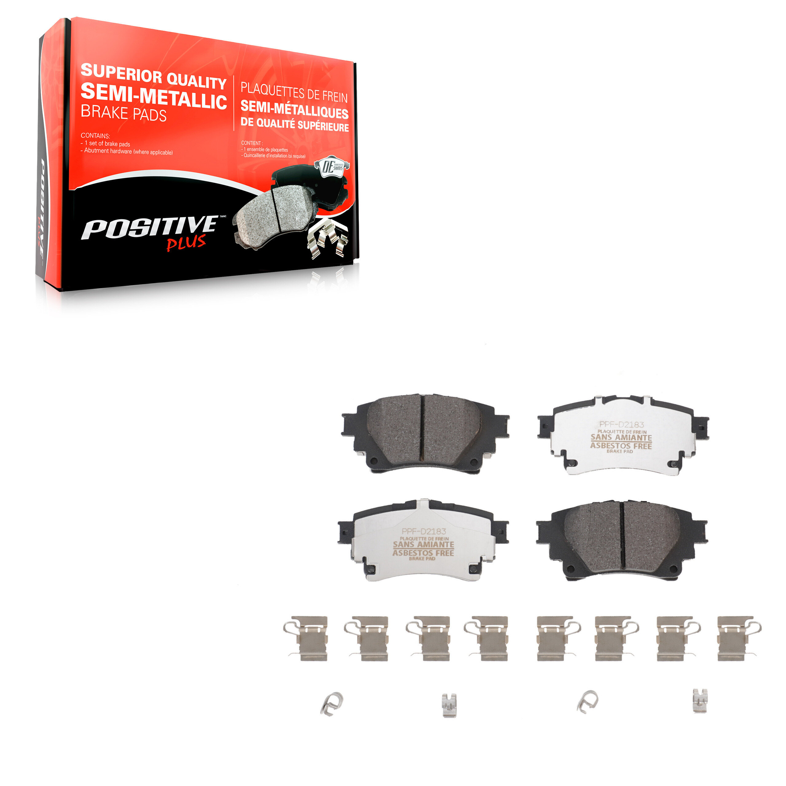 Positive Plus Rear Semi-Metallic Brake Pads Set PPF-D2183-1684-30