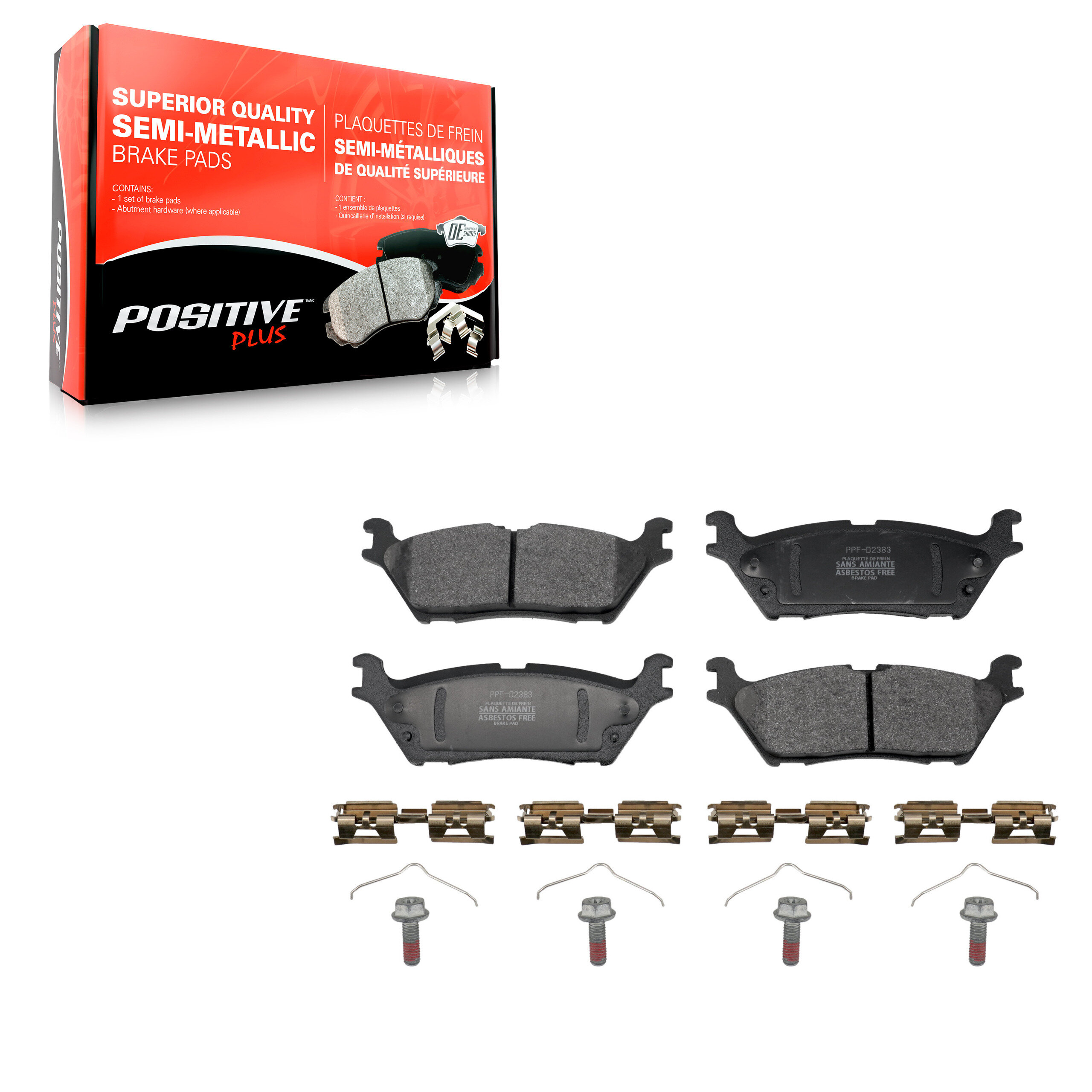 Positive Plus Rear Semi-Metallic Brake Pads Set PPF-D2383-1684-30