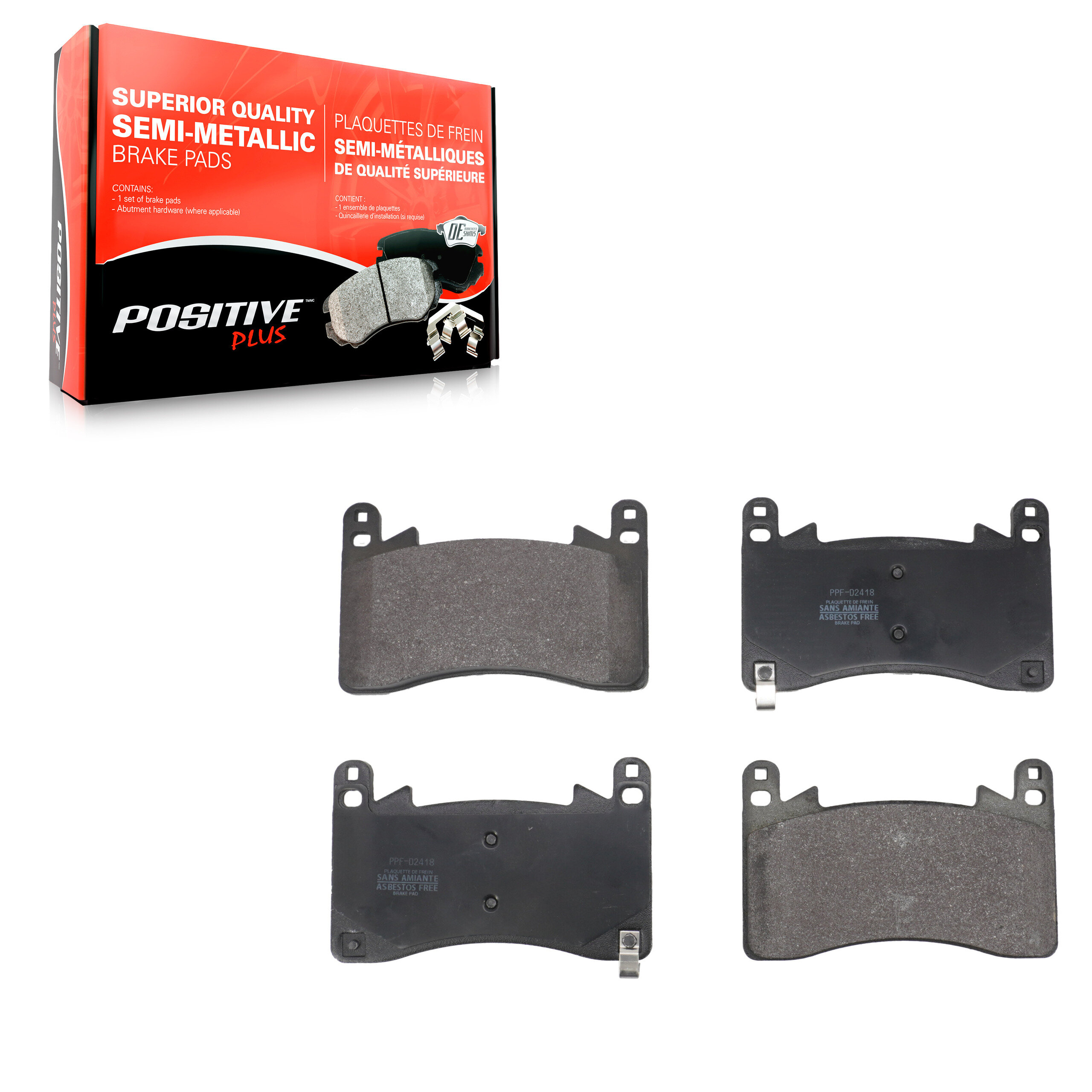 Positive Plus - PPF-D2418 - Front Disc Brake Pad