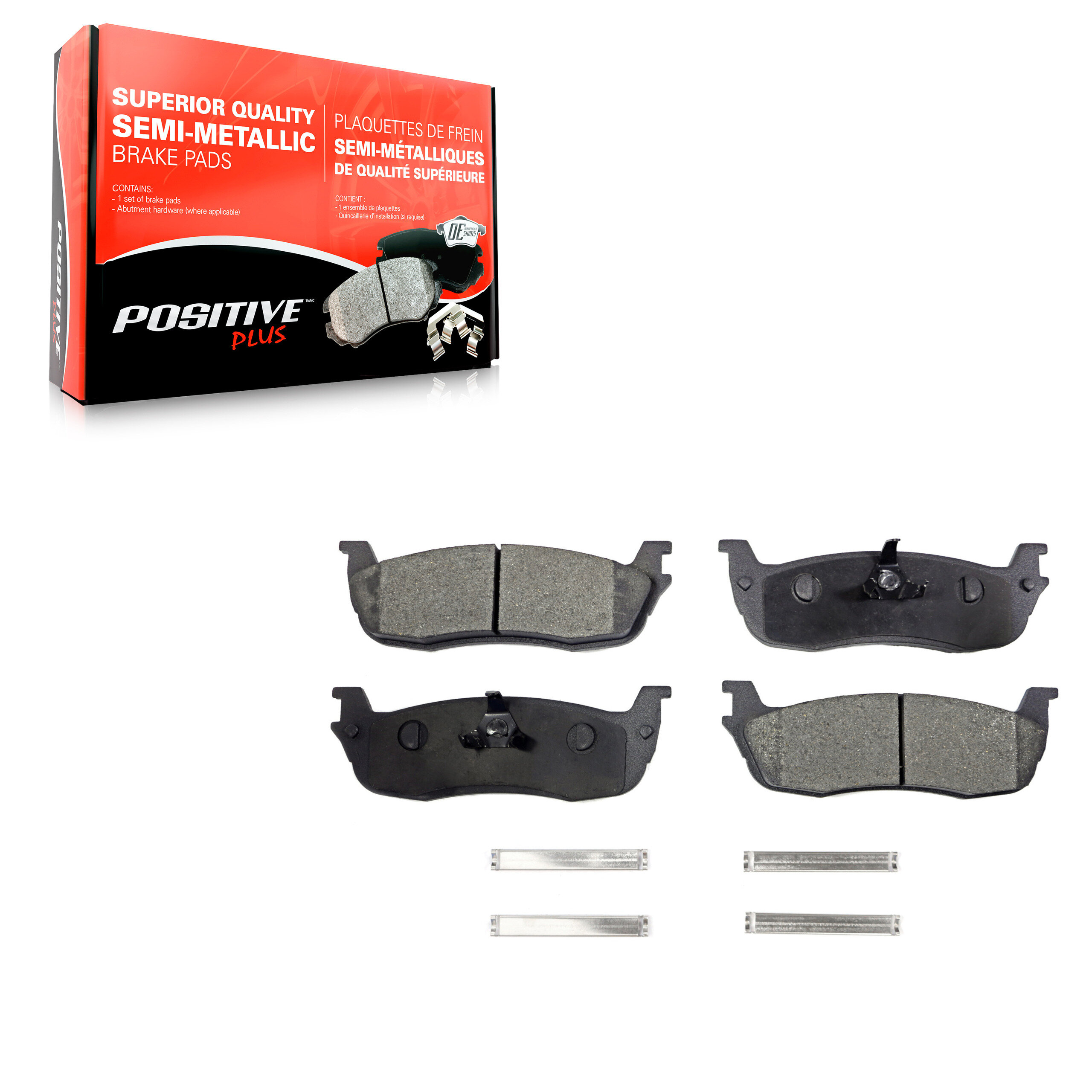 Positive Plus Rear Semi-Metallic Brake Pads Set PPF-D711-1684-30