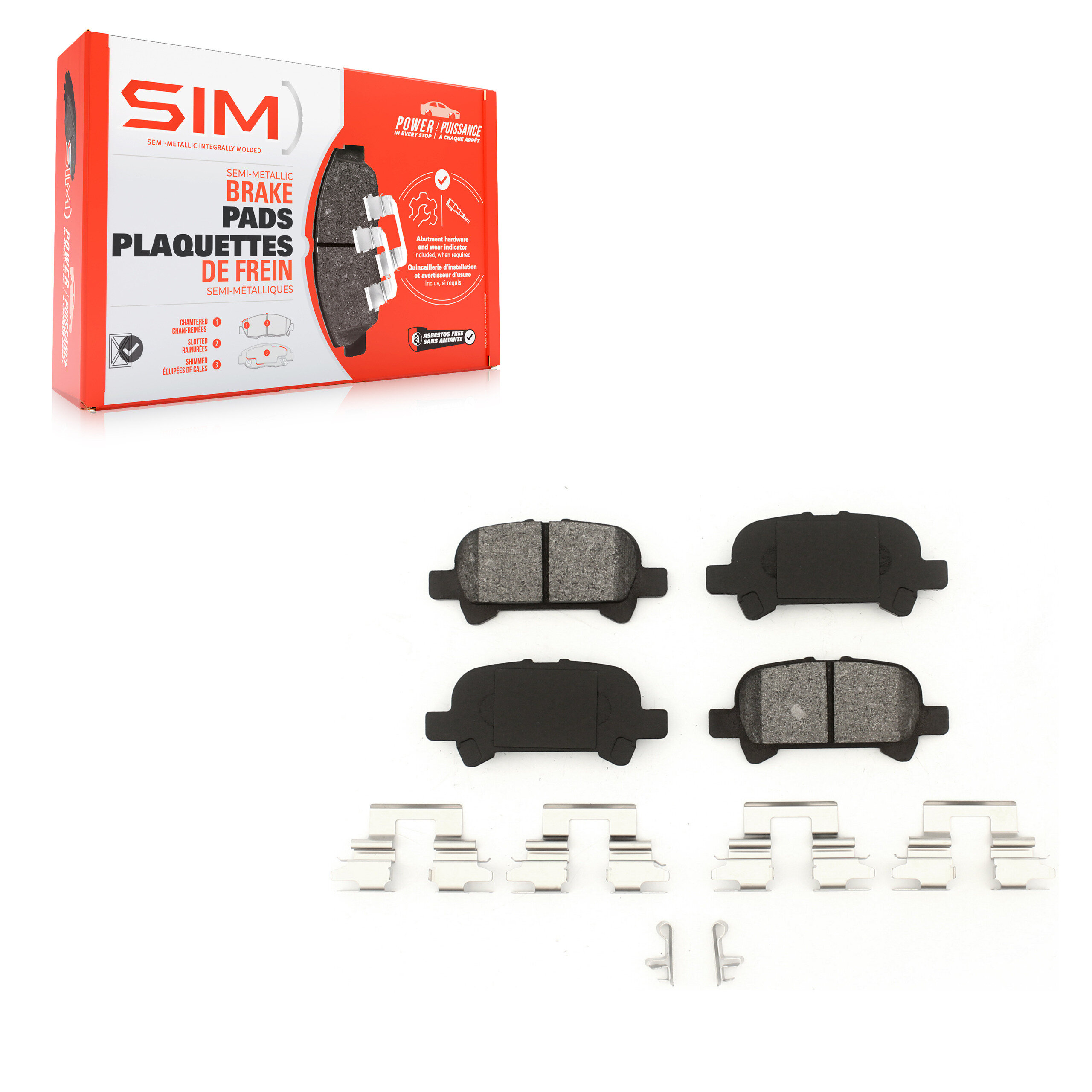 SIM Rear Semi-Metallic Brake Pads Set SIM-828-1684-30