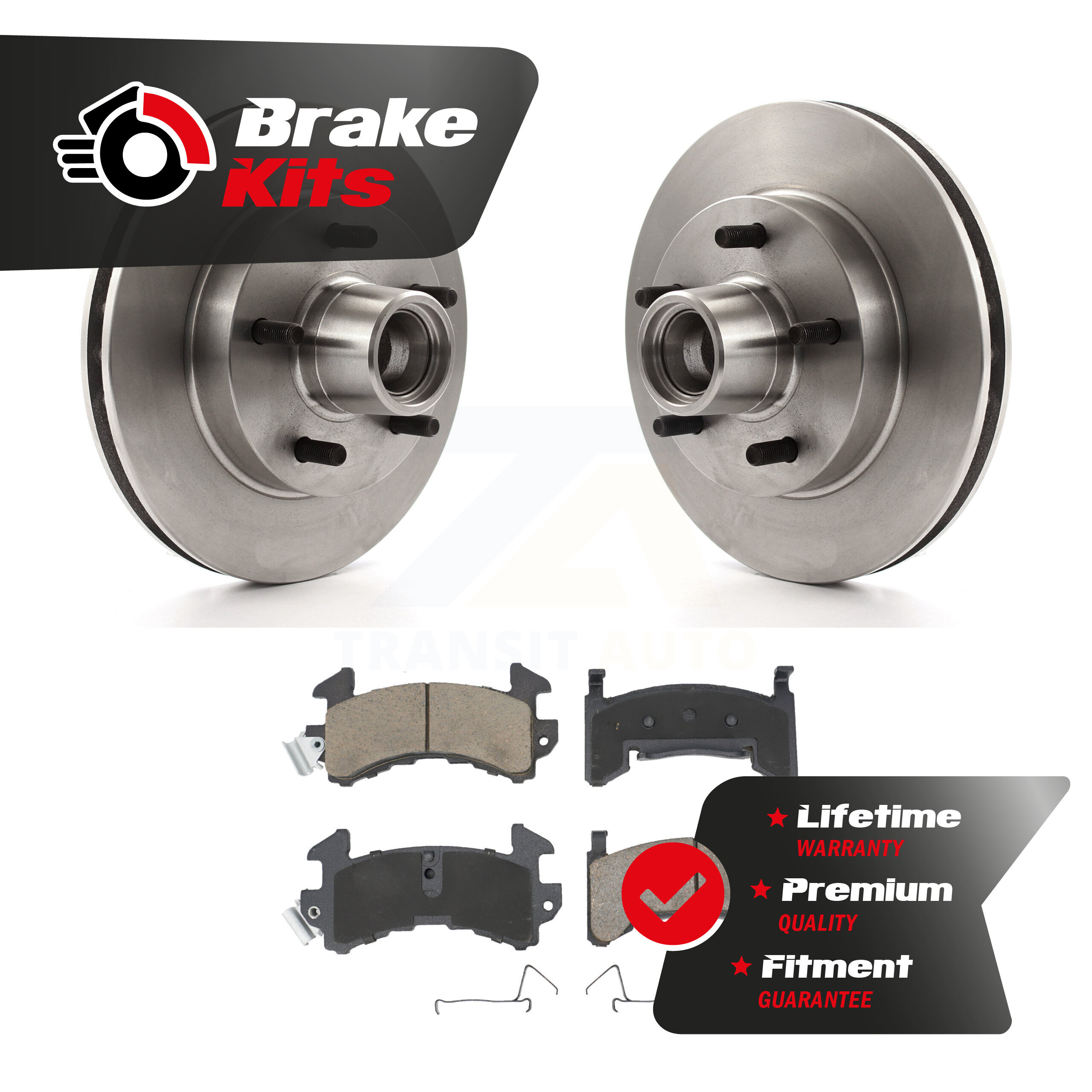 Front Disc Brake Rotors Hub And Ceramic Pads Kit For 1982-1995 ...