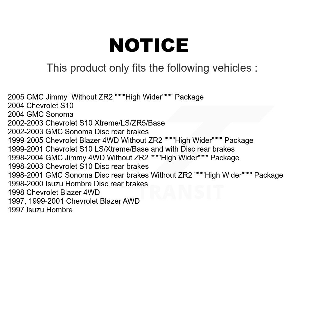 [Arrière] Tuyau hydraulique de frein arrière pour Chevrolet GMC Blazer S10 Jimmy Sonoma Isuzu Humbre