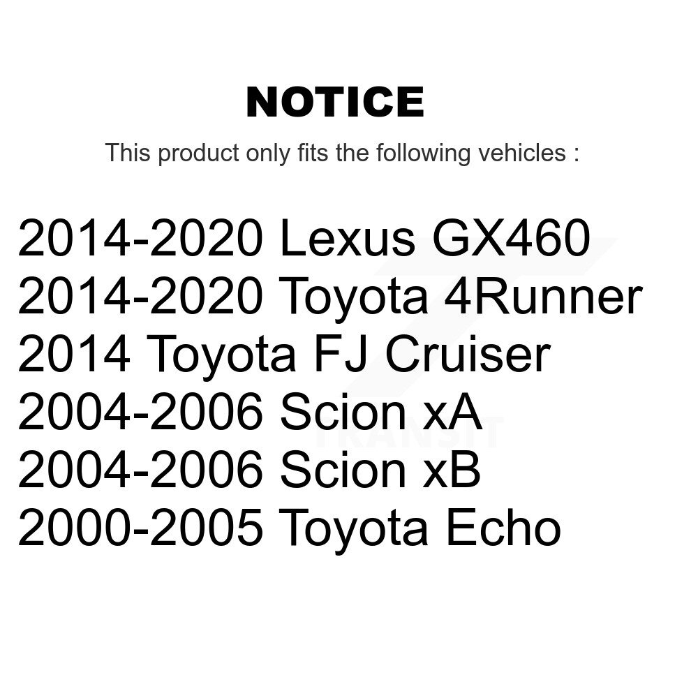 [Arrière Intérieur] Tuyau hydraulique de frein arrière pour Toyota Echo 4Runner Lexus GX460 Scion xB FJ xA