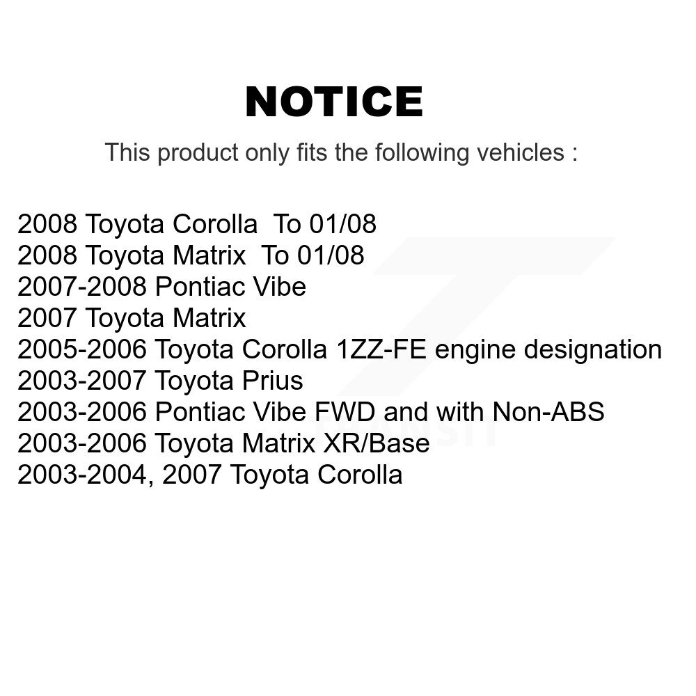 [Arrière] Tuyau hydraulique de frein arrière pour Toyota Corolla Matrice Pontiac Vibe Prius