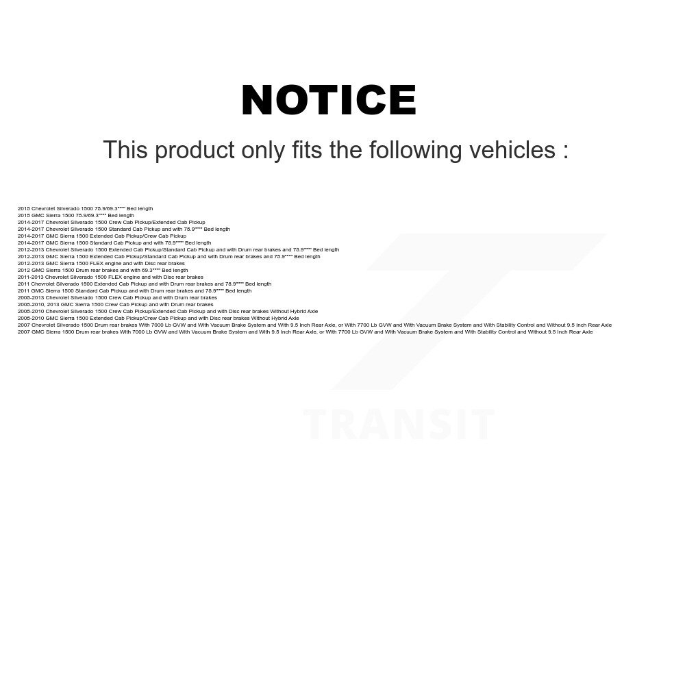 [Centre arrière] Tuyau hydraulique de frein pour GMC Sierra 1500 Chevrolet Silverado