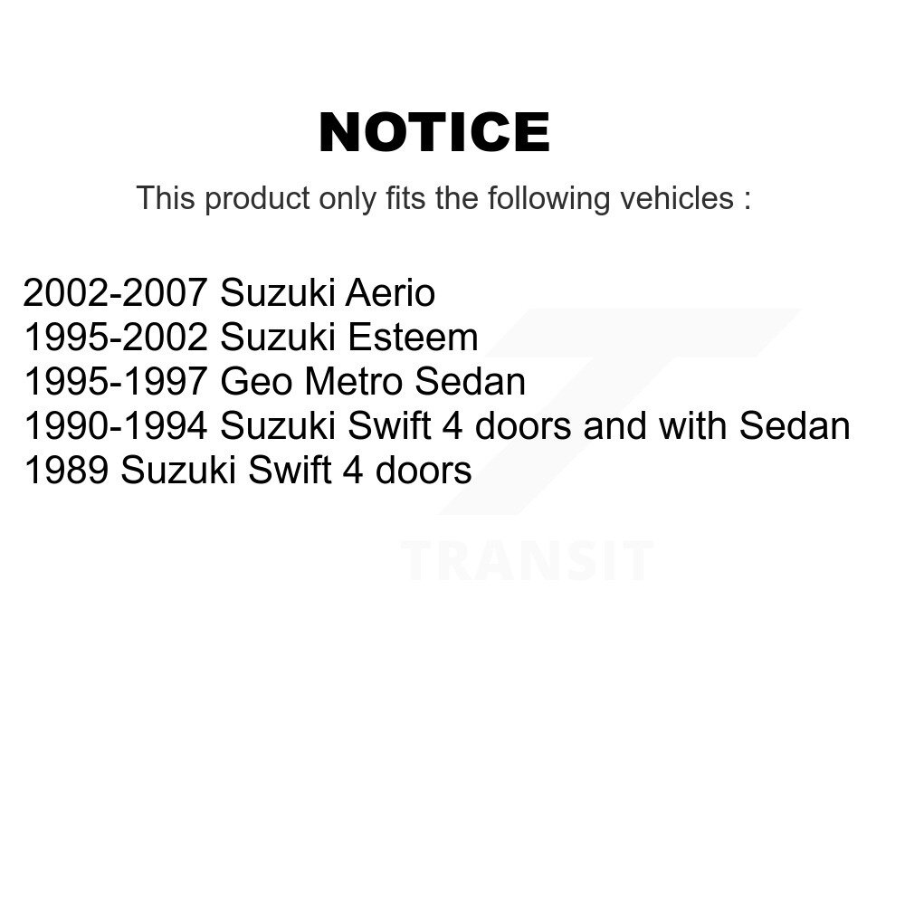 [Arrière] Tambour arrière Matériel de frein Kit pour Suzuki Aerio Esteem Geo Metro Swift 13-H17344