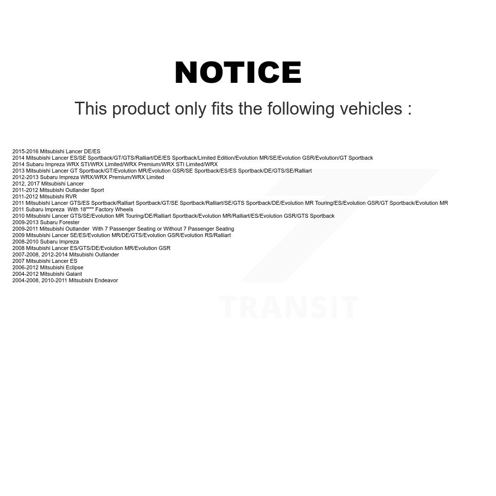 [Arrière] Stationnement arrière Matériel de frein Kit pour Mitsubishi Subaru Lancer Impreza Outlander