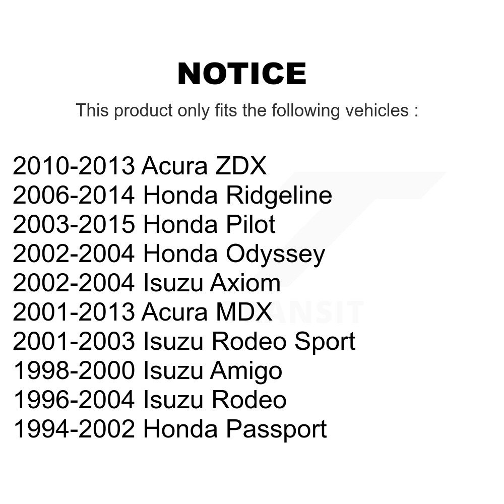 [Arrière] Stationnement arrière Matériel de frein Kit pour Honda Pilot Acura MDX Ridgeline Odyssey ZDX