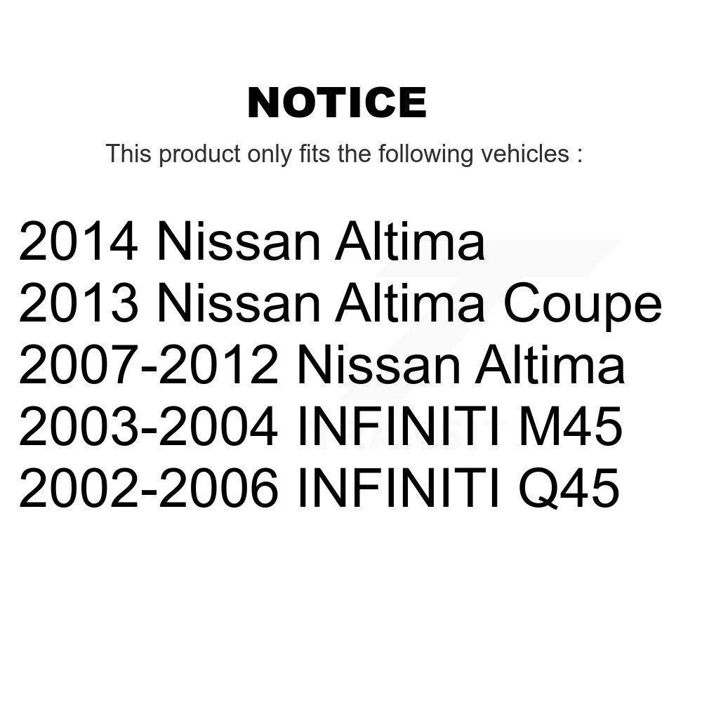 [Arrière] Stationnement arrière Matériel de frein Kit pour Nissan Altima INFINITI Q45 M45 13-H17397