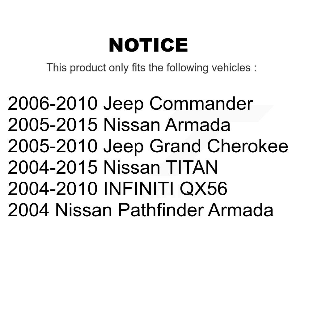 [Arrière] Stationnement arrière Matériel de frein Kit pour Jeep Nissan Grand Cherokee TITAN Armada QX56