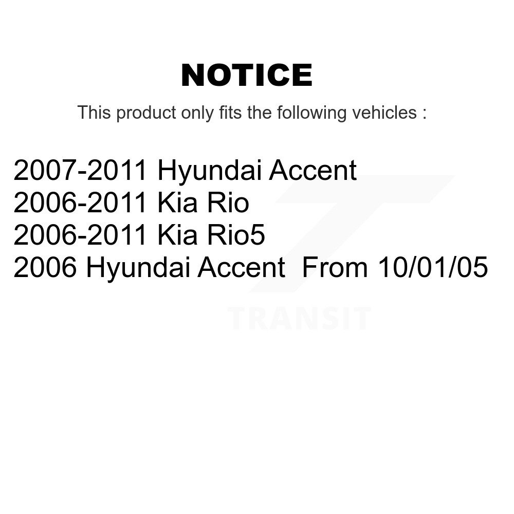 [Arrière] Tambour arrière Matériel de frein Kit pour Hyundai Accent Kia Rio Rio5 Dodge Attitude