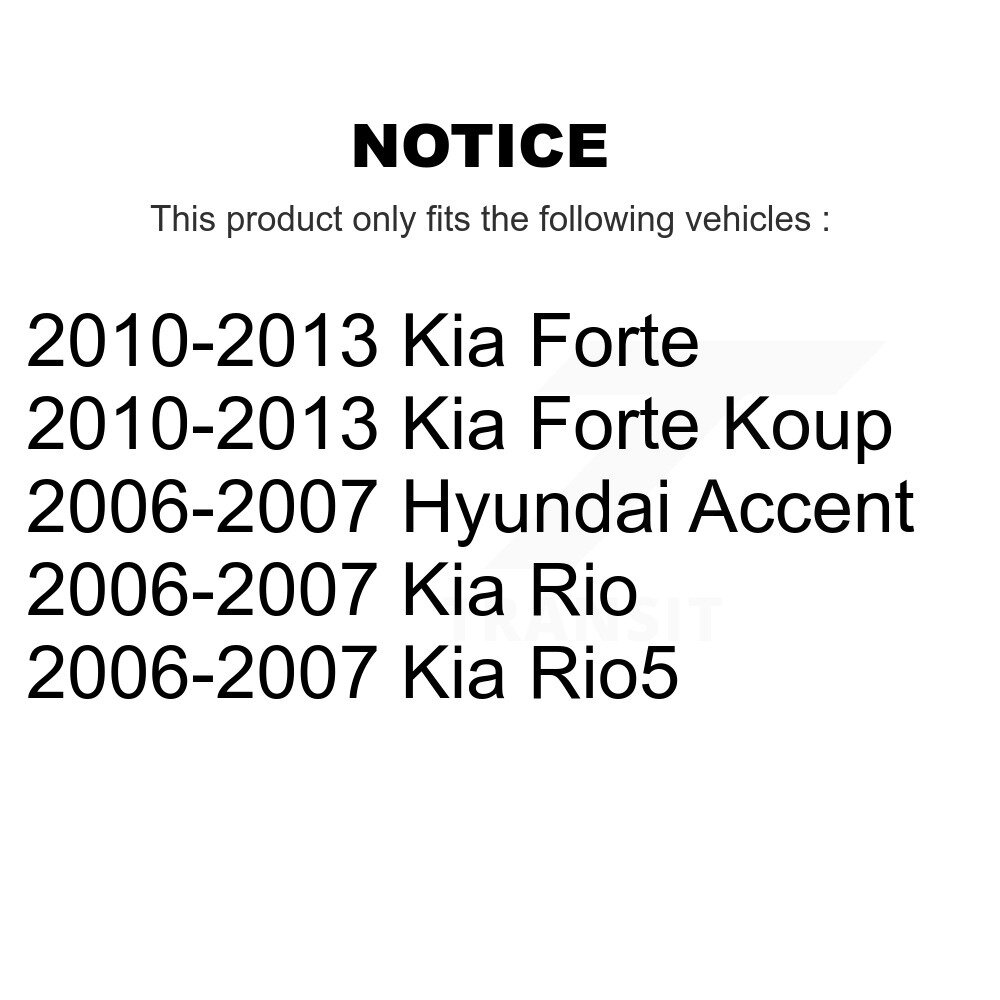 [Arrière] Stationnement arrière Matériel de frein Kit pour Kia Forte Hyundai Accent Koup Rio5 Rio