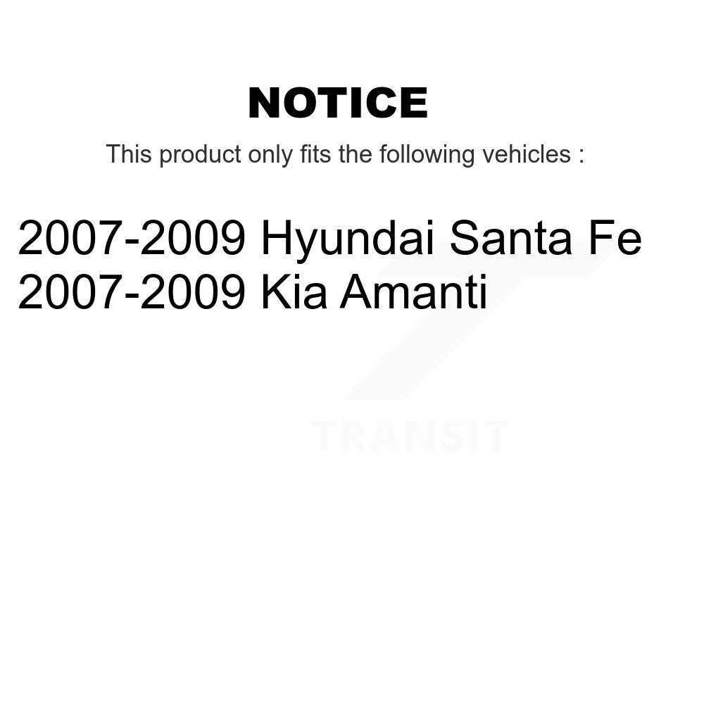 [Arrière] Stationnement arrière Matériel de frein Trousse pour 2007-2009 Hyundai Santa Fe Kia Amanti