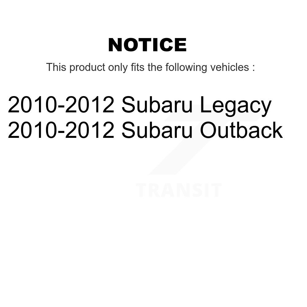 [Arrière] Stationnement arrière Matériel de frein Kit pour 2010-2012 Subaru Outback Legacy 13-H17456
