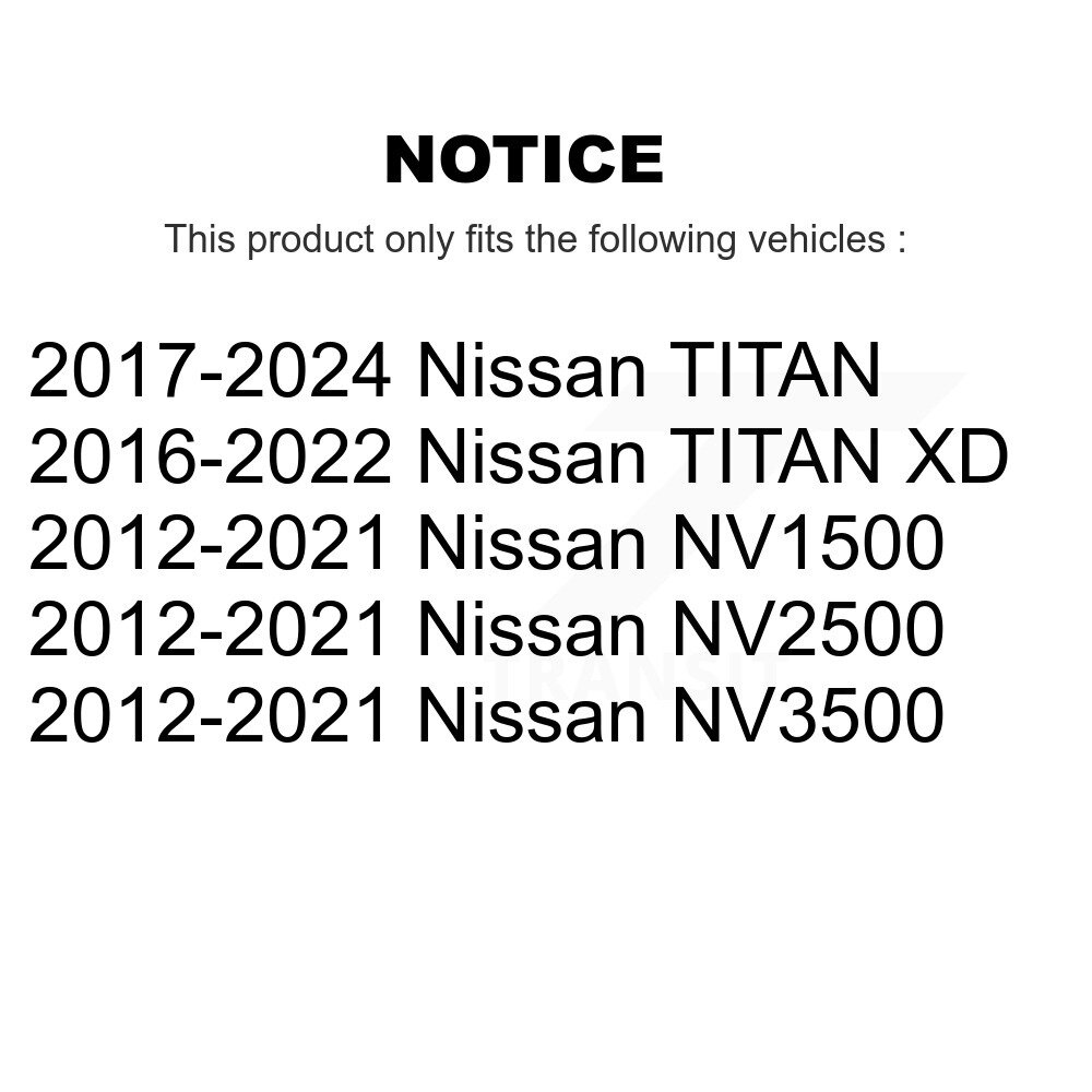 [Arrière] Stationnement arrière Matériel de frein Kit pour Nissan TITAN NV2500 XD NV3500 NV1500