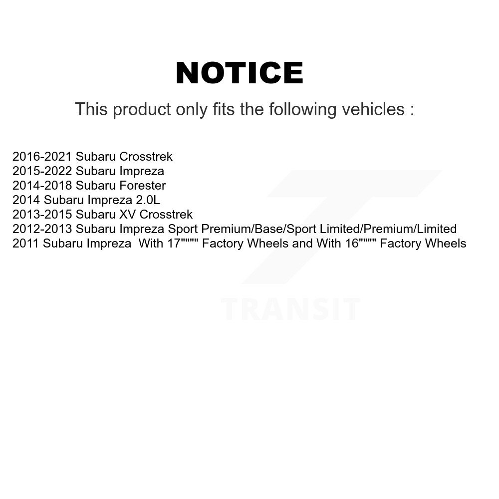 [Arrière] Stationnement arrière Matériel de frein Kit pour Subaru Crosstrek Impreza Forester XV