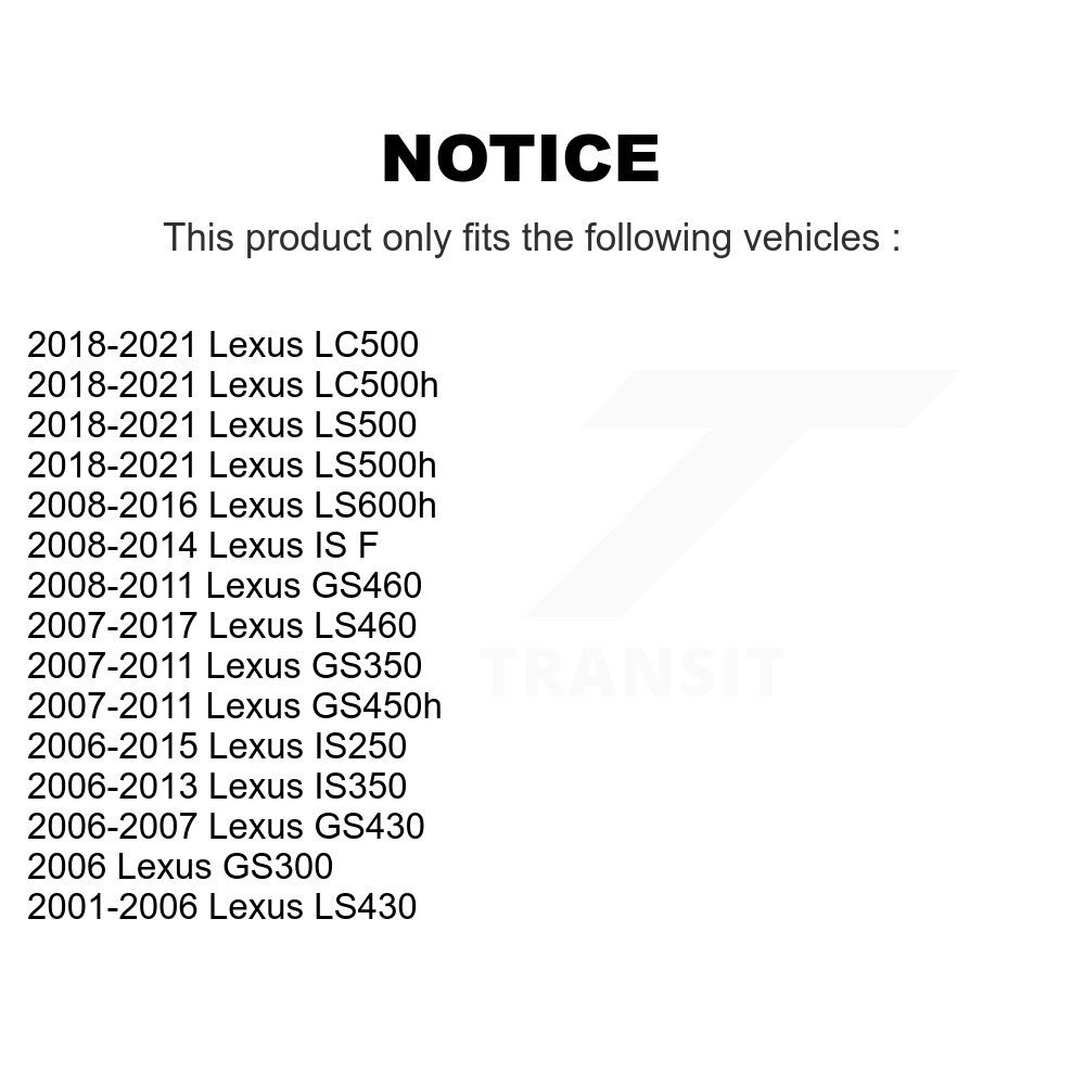[Arrière] Stationnement arrière Matériel de frein Kit pour Lexus IS250 IS350 LS460 GS350 LS430 GS300 IS