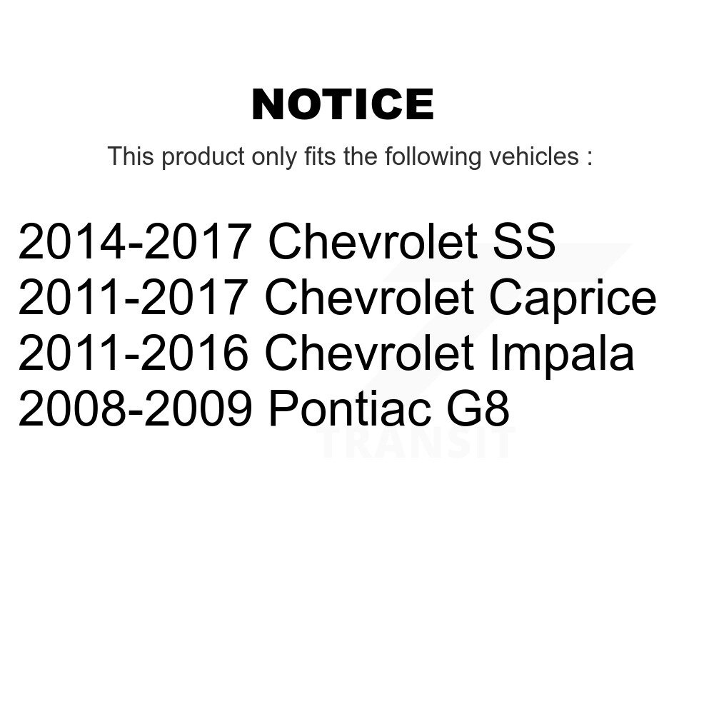 [Arrière] Stationnement arrière Matériel de frein Kit pour Pontiac G8 Chevrolet SS Caprice 13-H7360