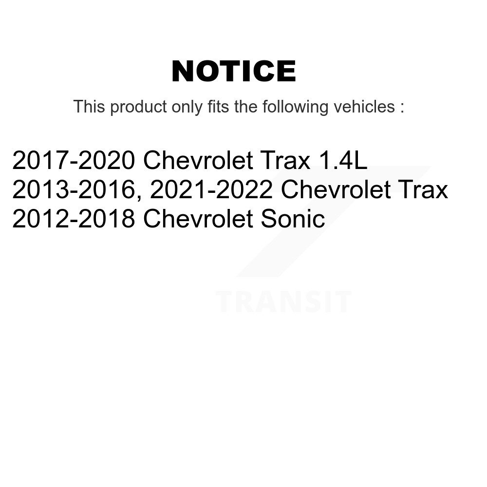 [Arrière] Kit de fixation pour freins à tambour arrière pour Chevrolet Trax Sonic 13-H7372