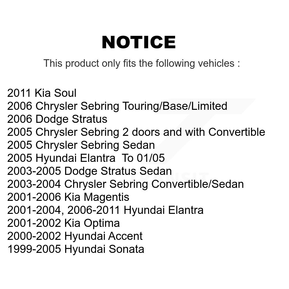 [Arrière] Cylindre de roue de frein à tambour arrière pour Hyundai Elantra Kia Soul Chrysler Sebring