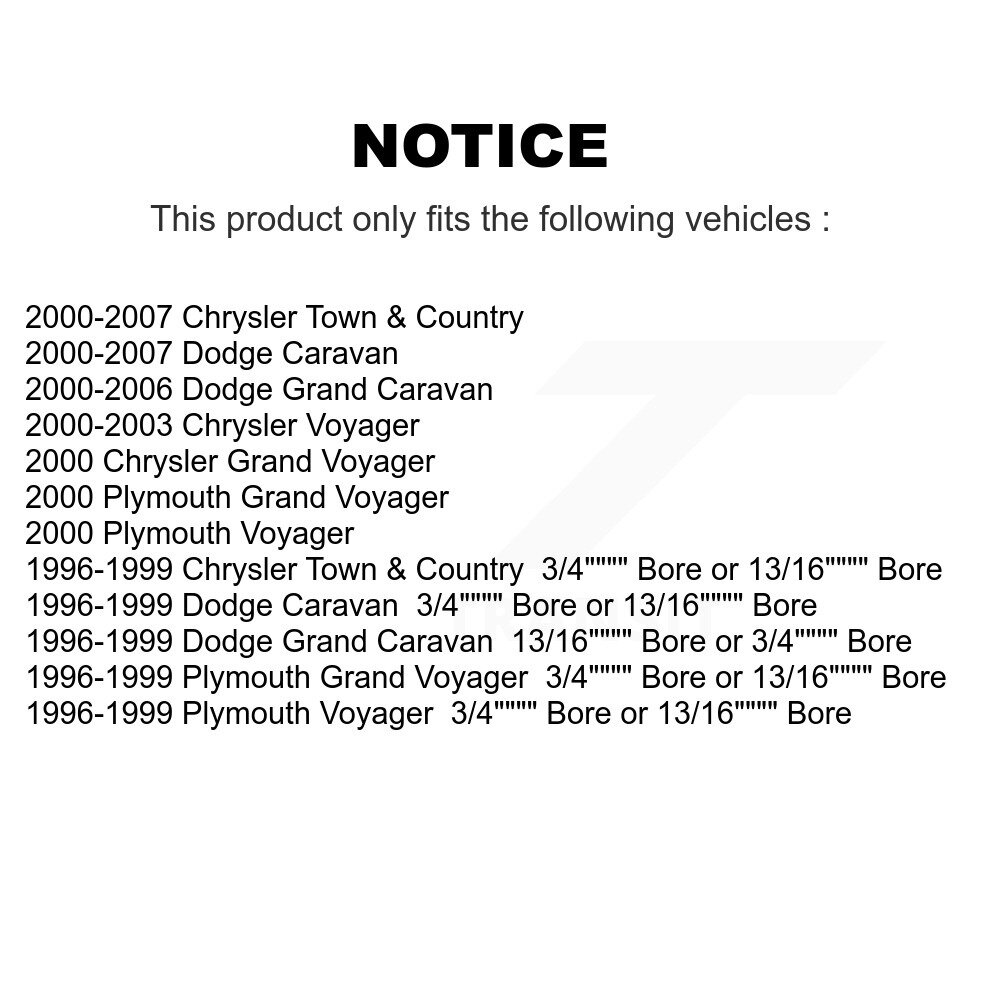[Arrière] Cylindre de frein à tambour arrière pour Dodge Caravan Grand Chrysler Ville et pays
