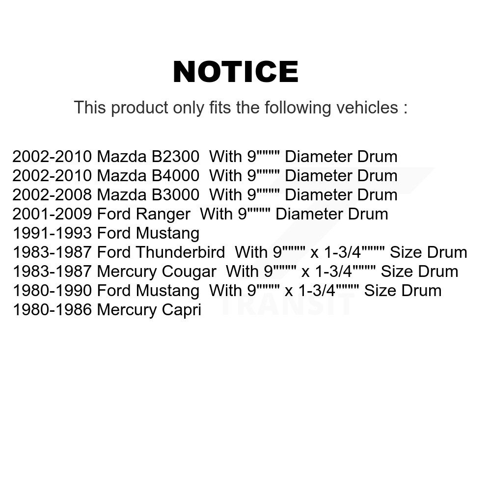 [Arrière] Cylindre de roue de frein à tambour arrière pour Ford Ranger Mustang Mazda B2300 B3000 Mercure