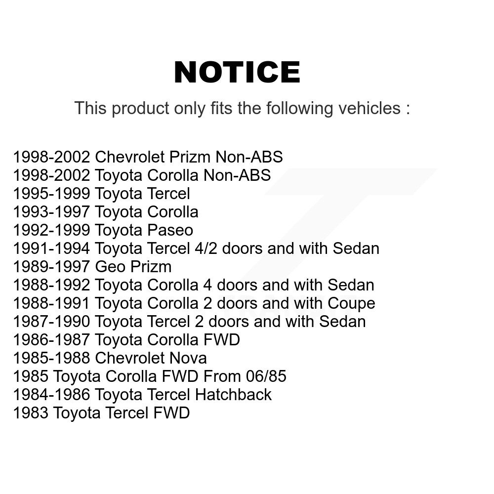[Arrière gauche] Cylindre de frein à tambour arrière gauche pour Toyota Corolla Tercel Paseo Chevrolet