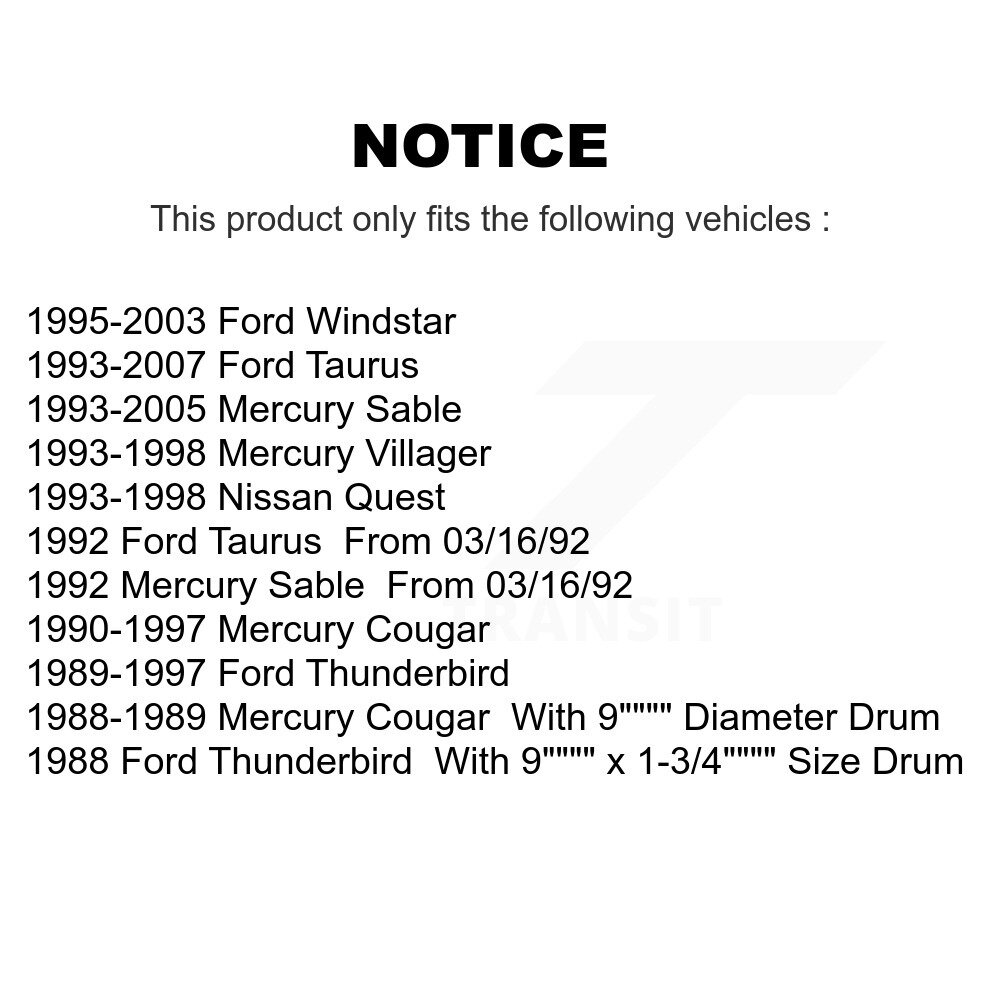 [Arrière] Cylindre de roue de frein à tambour arrière pour Ford Taurus Windstar Mercury Thunderbird