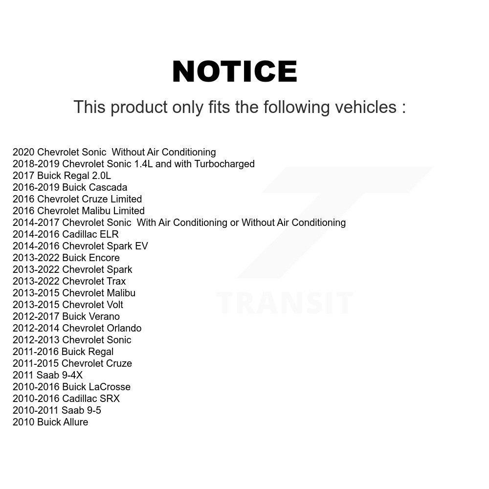 [N/A] Filtre à air cabine pour Chevrolet Cruze Buick Encore Trax Spark Sonic Verano SRX EV