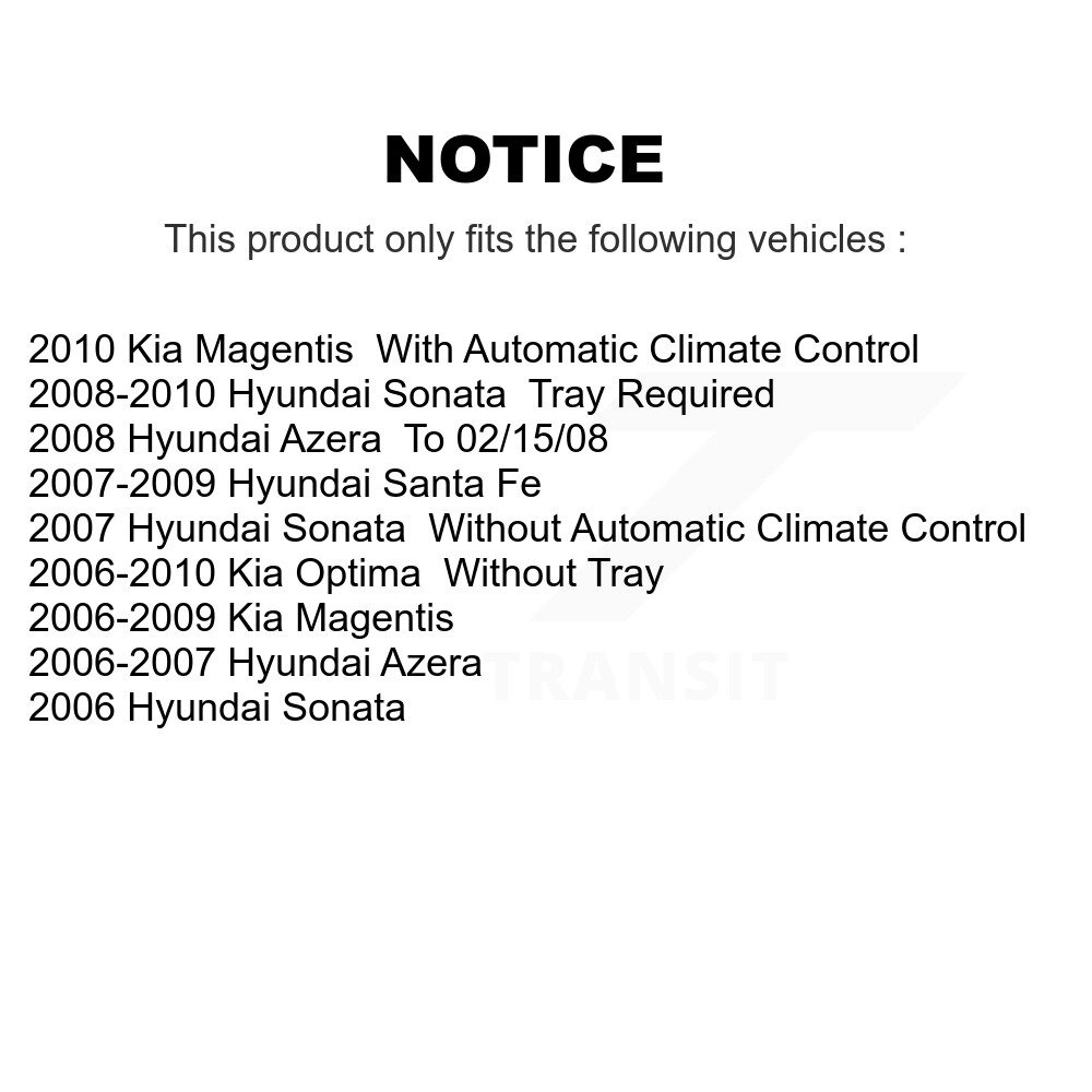 [N/A] Filtre à air cabine pour Hyundai Santa Fe Sonata Kia Optima Azera Magentis 54-24517