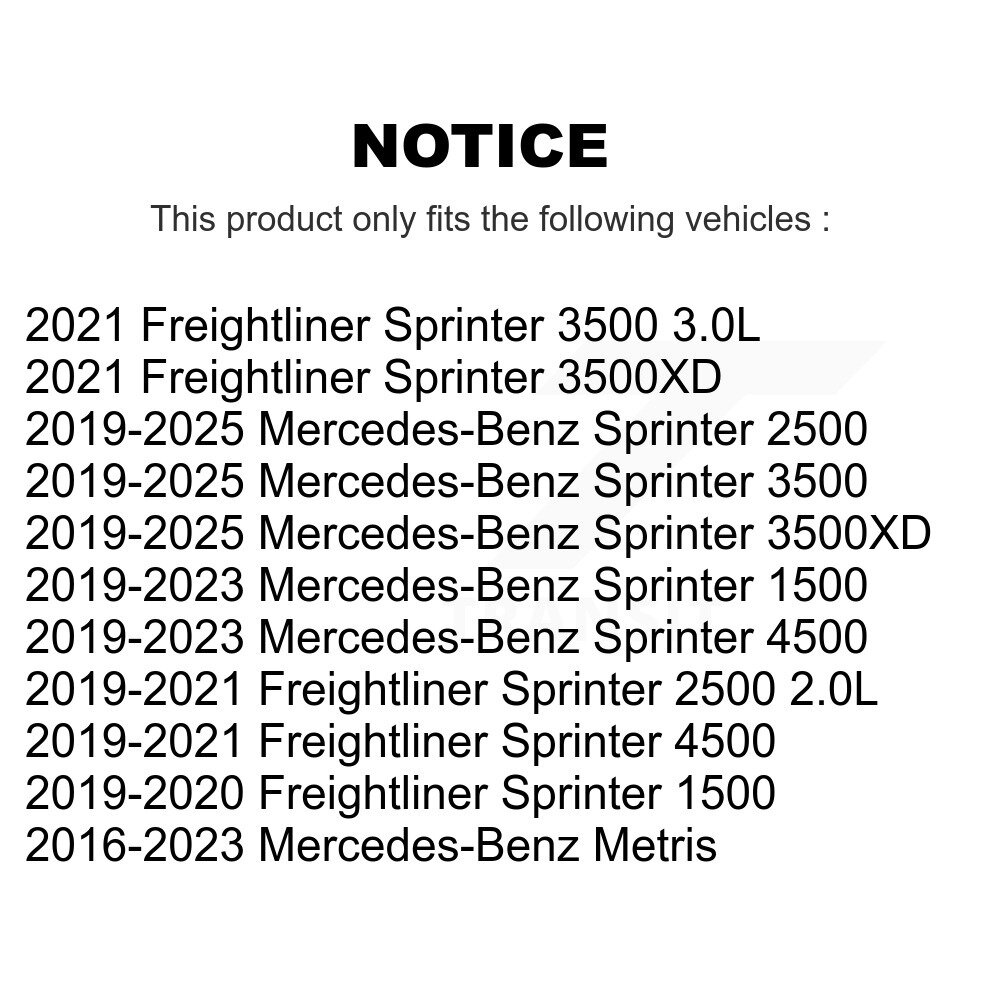 [N/A] Filtre à air de cabine pour Mercedes-Benz Sprinter 2500 Metris 3500 4500 3500XD 1500