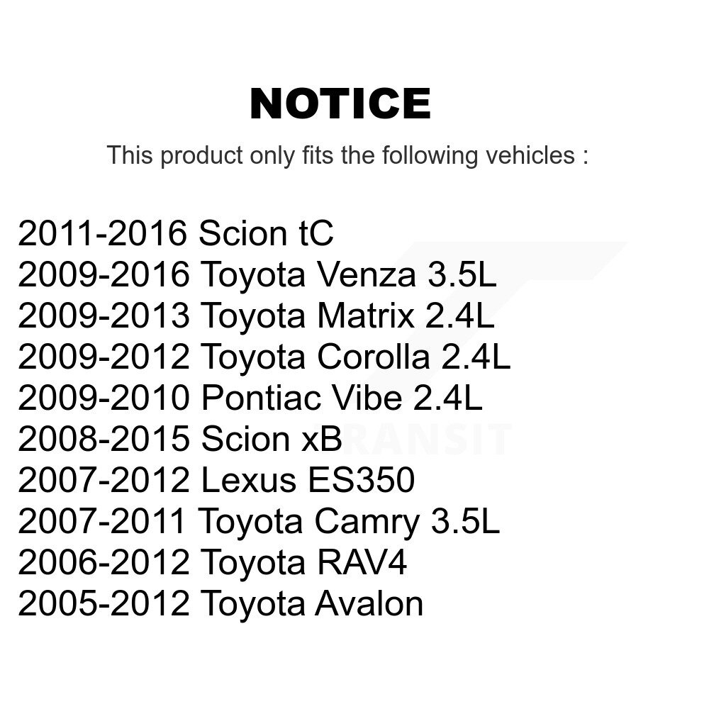 [N/A] Filtre à air pour Toyota Corolla RAV4 Matrice Camry Venza Pontiac Vibe Lexus ES350