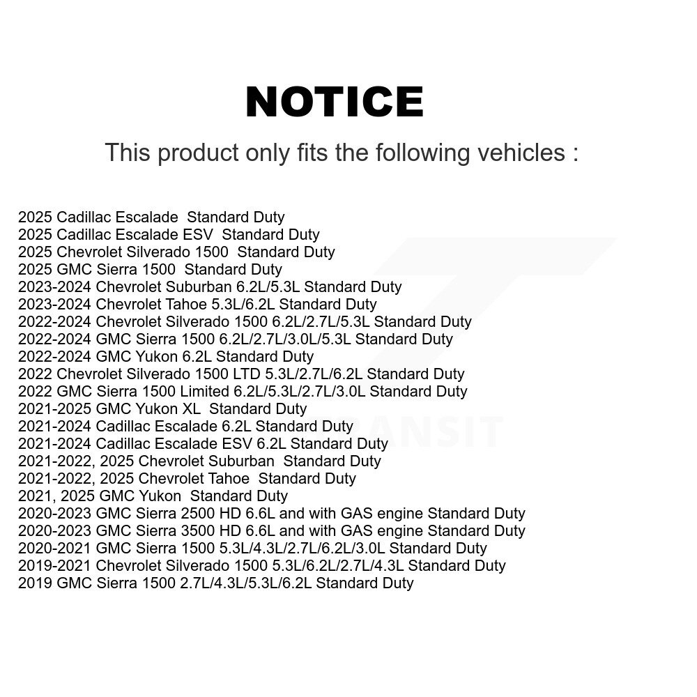 [N/A] Filtre à air pour GMC Chevrolet Silverado 1500 Sierra 2500 HD 3500 Yukon Tahoe XL