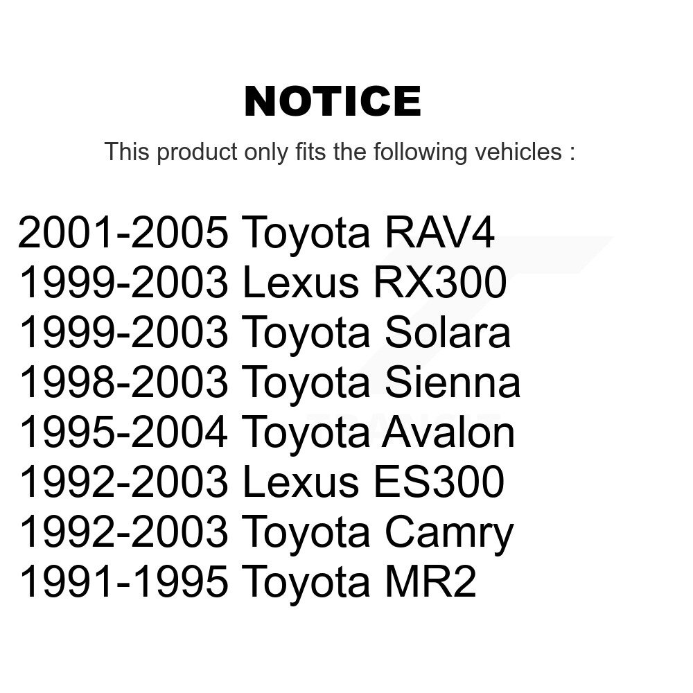 [Front] Roulement de roue pour Toyota Camry RAV4 Sienna Lexus ES300 RX300 Solara Avalon MR2