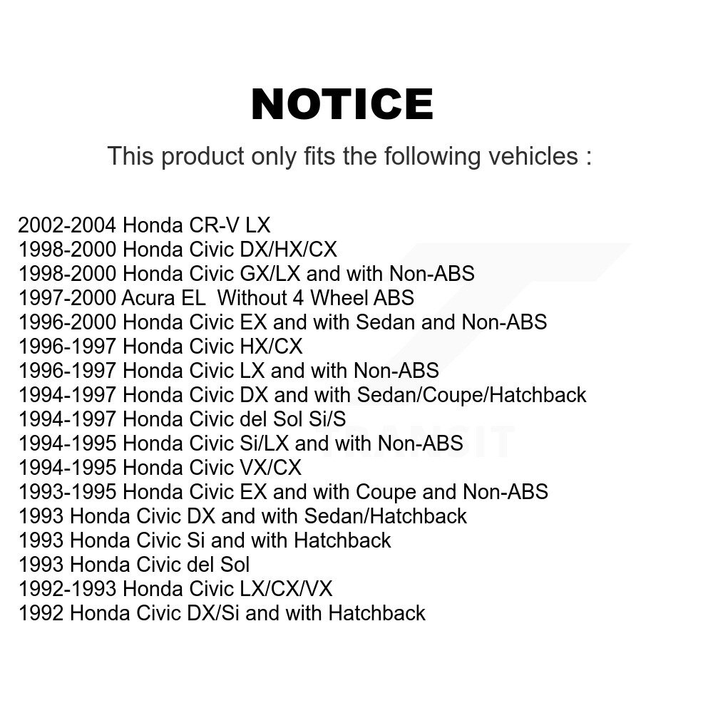 [Arrière] Roulement de roue pour Honda CR-V Civic Acura EL del Sol 70-510015