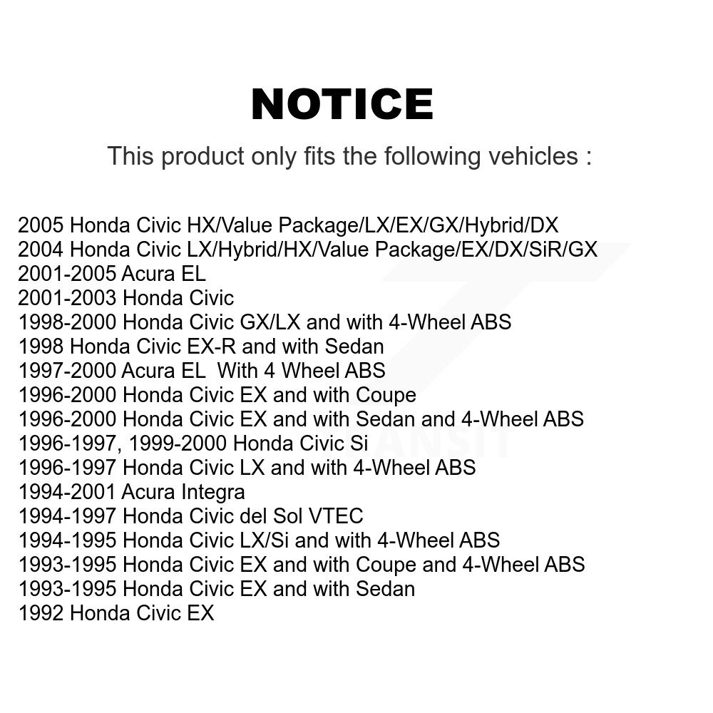 [Front] Roulement de roue avant pour Honda Civic Acura EL Integra del Sol 70-510030