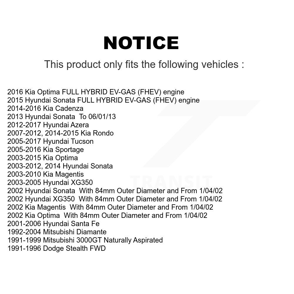 [Front] Roulement de roue avant pour Hyundai Tucson Kia Sonata Sportage Optima Rondo Santa Fe