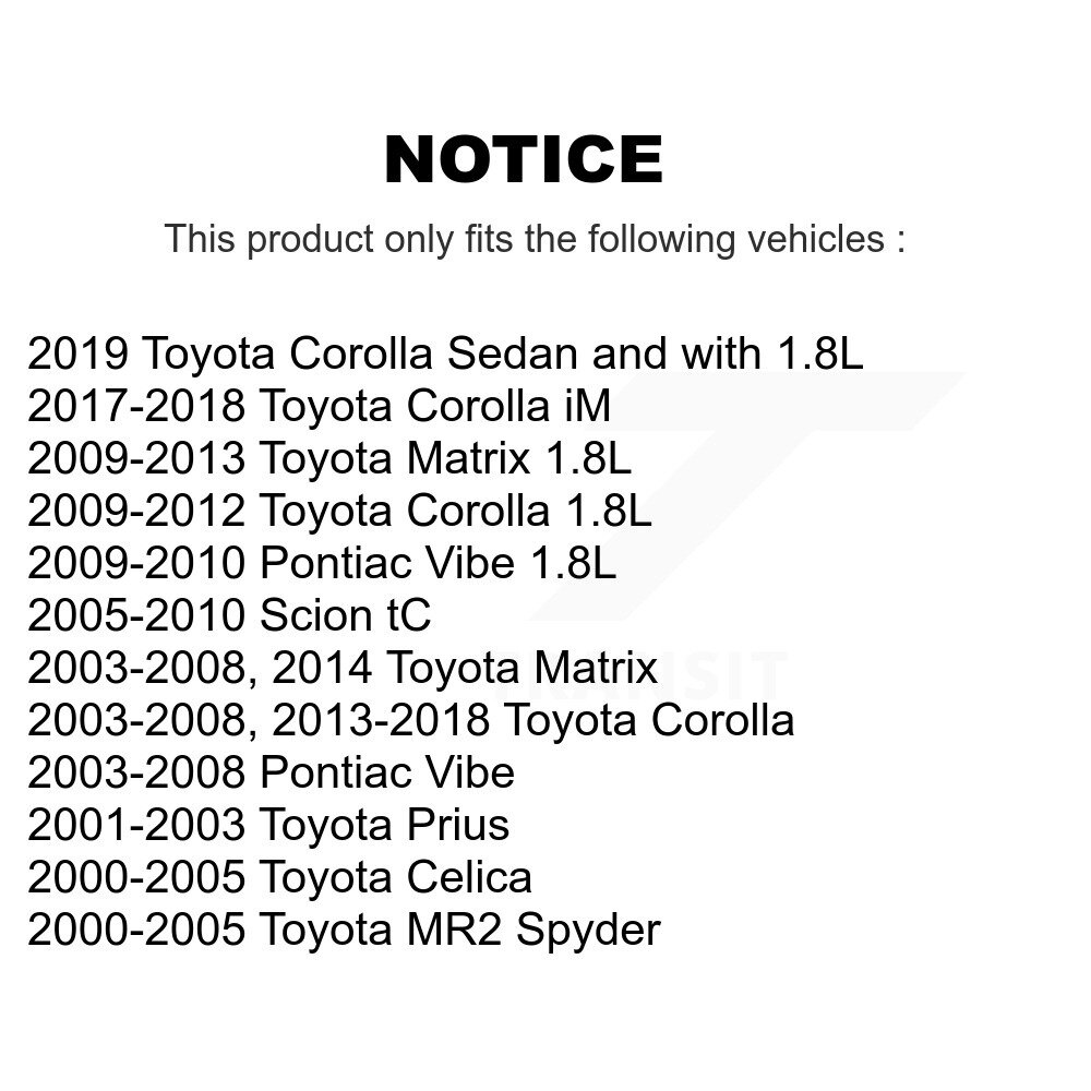 [Front] Roulements de roues pour Toyota Corolla Matrix Pontiac Vibe iM Celica MR2 Spyder Scion