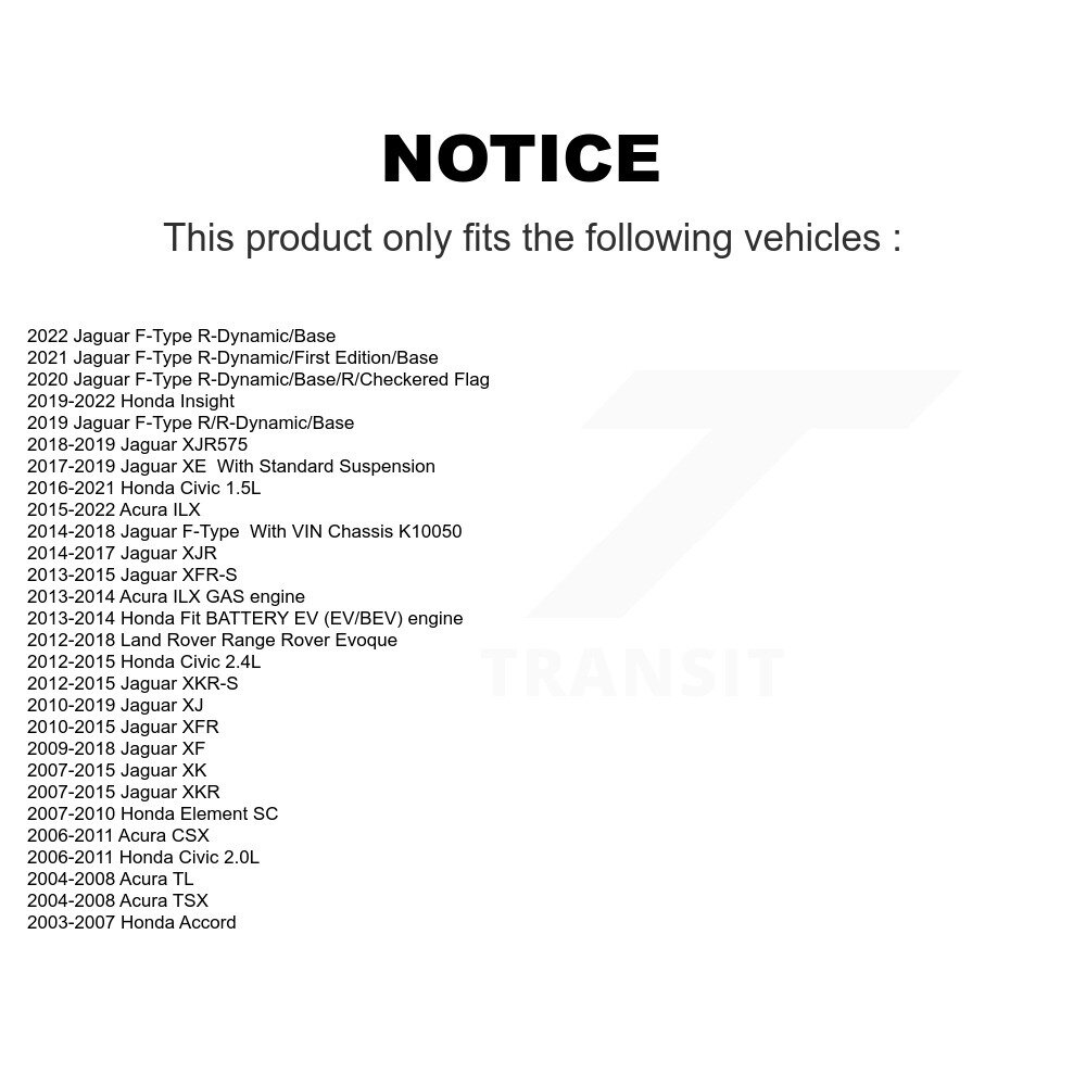 [Front] Roulement de roues pour Honda Civic Acura Accord ILX Fit TL CSX Jaguar TSX Land Rover