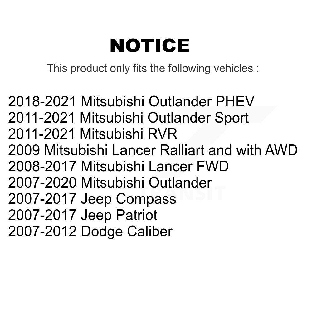[Front] Roulement des roues avant pour Mitsubishi Jeep Outlander RVR Compass patriote Lancer