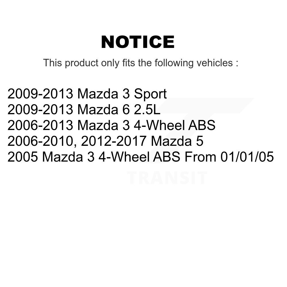 [Front] Roulement de roue avant pour Mazda 3 5 6 Sport 70-510096