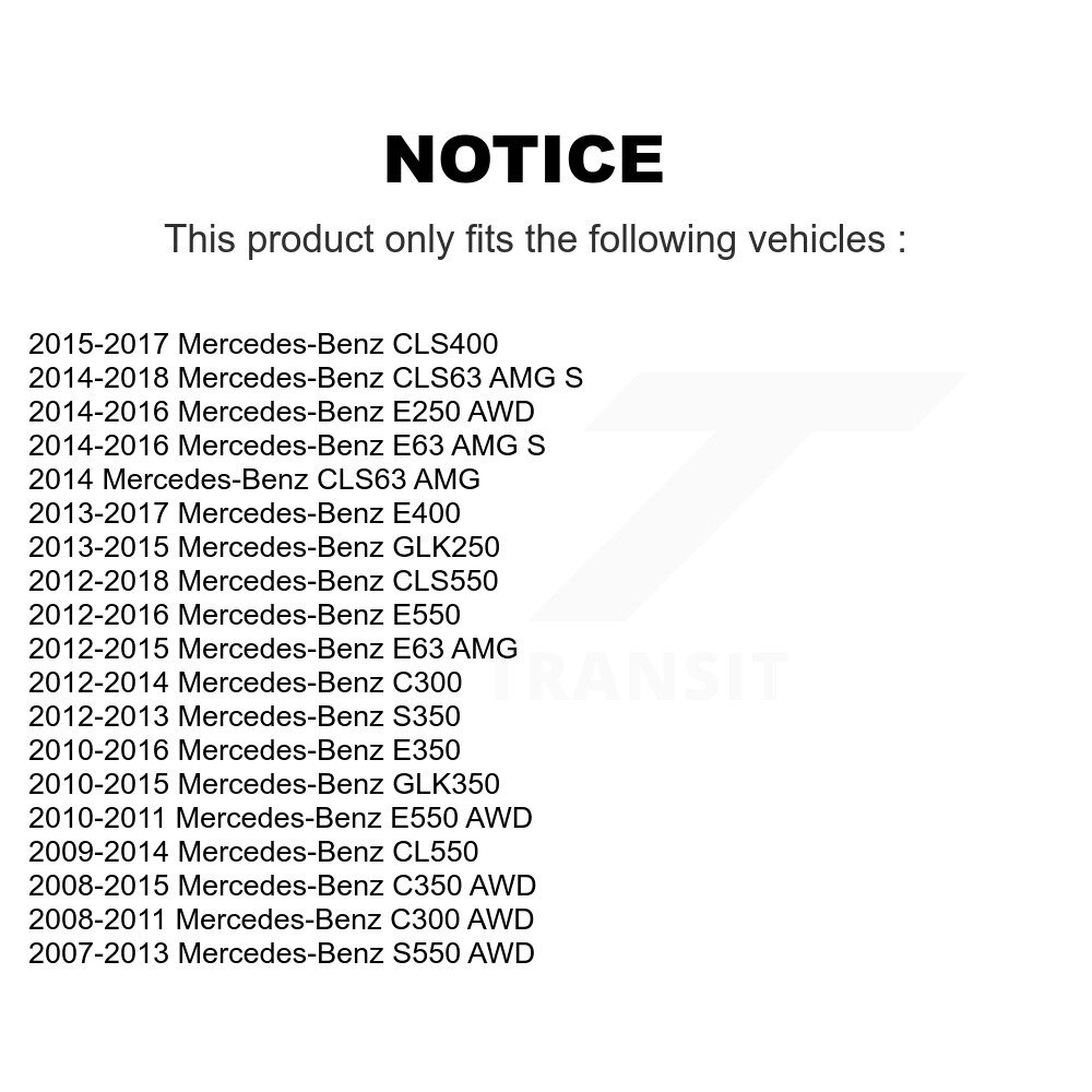 [Front] Roulement avant pour Mercedes-Benz C300 GLK350 GLK250 E350 C350 E400 E550 E63