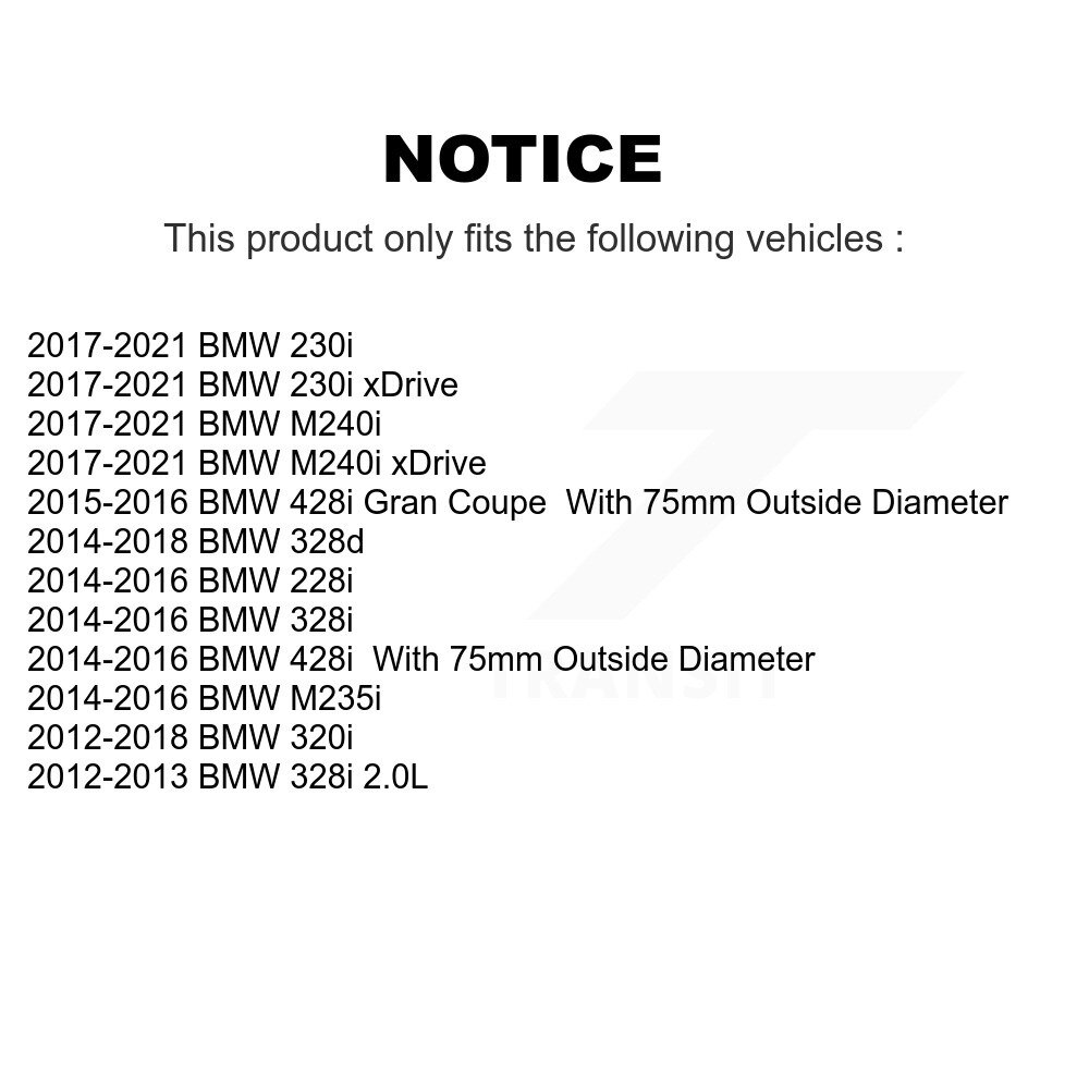 [Arrière] Roulement de roue arrière pour BMW 230i xDrive 328i M240i 320i M235i 228i 428i Gran 328d
