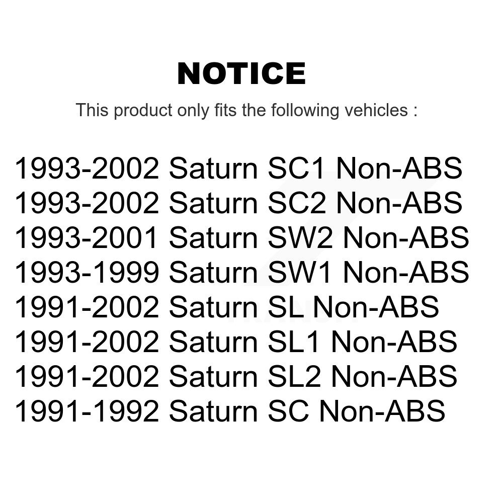 [Arrière] Assemblage du moyeu de roulement arrière pour Saturn SL1 SC1 SL2 SC2 SL SW2 SW1 SC Non-ABS