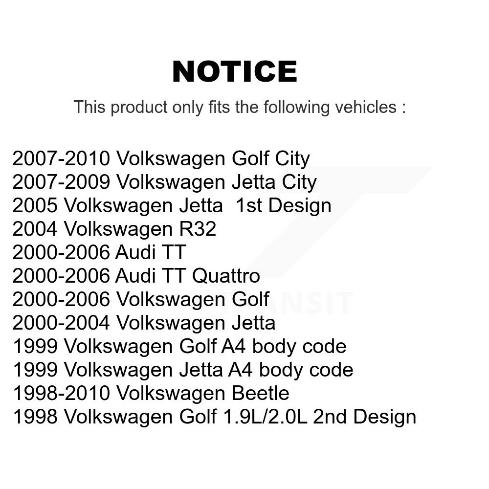 [Arrière] Roulement arrière Hub Assemblage pour Volkswagen Jetta Golf Beetle City Audi TT