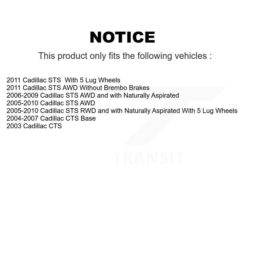 [Arrière] Montage de moyeu de roulement pour Cadillac CTS STS 70-512223