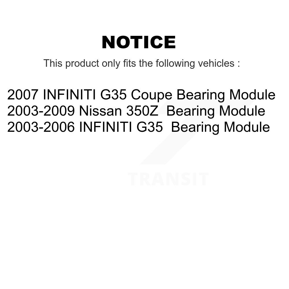[Arrière] Assemblage de roulement de roue arrière pour le module INFINITI G35 Nissan 350Z 70-512346