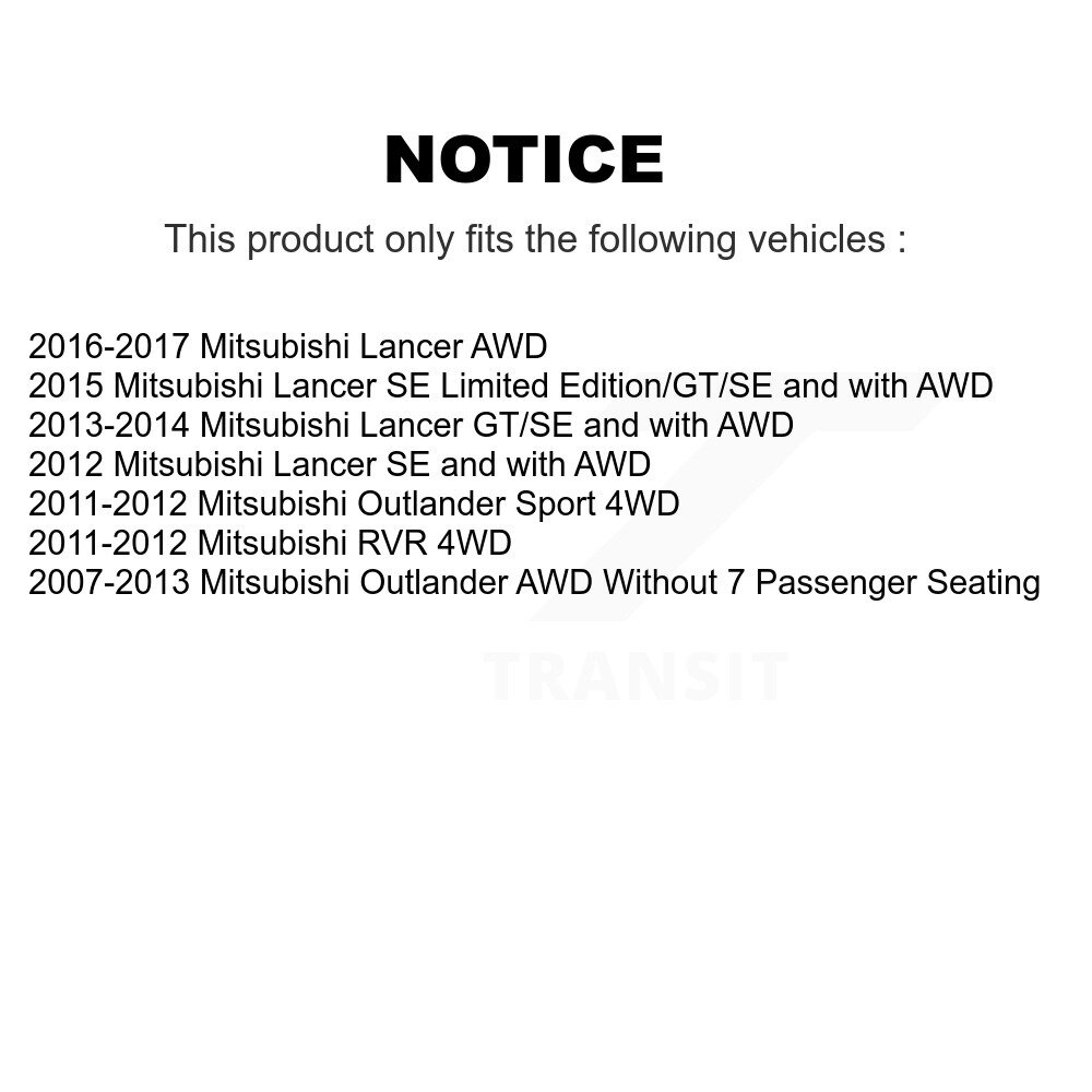 [Arrière] Roulement arrière Hub Assemblage pour Mitsubishi Lancer Outlander RVR 70-512381